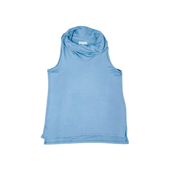 Lou & Grey for LOFT Cowl Neck Sleeveless Top, Size L Blue - Picture 5 of 6